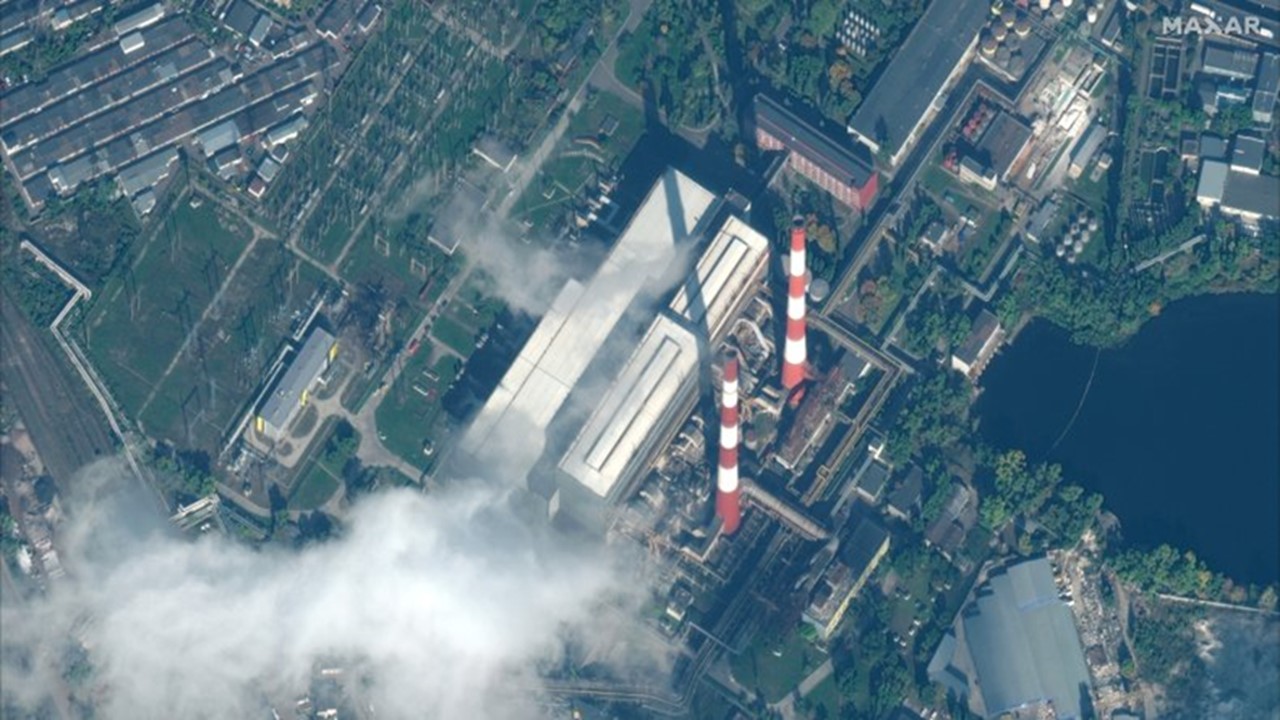 Kyiv area power plant which was hit in the Russian attack of October 10