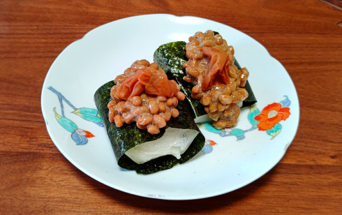 220131餅なっとう梅干トッピング